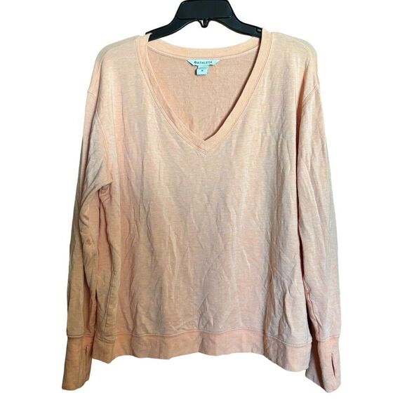 Athleta Tops - Athleta Sweatshirt Womens 1X Orange Scoop Neck Stretch Pullover Blouse